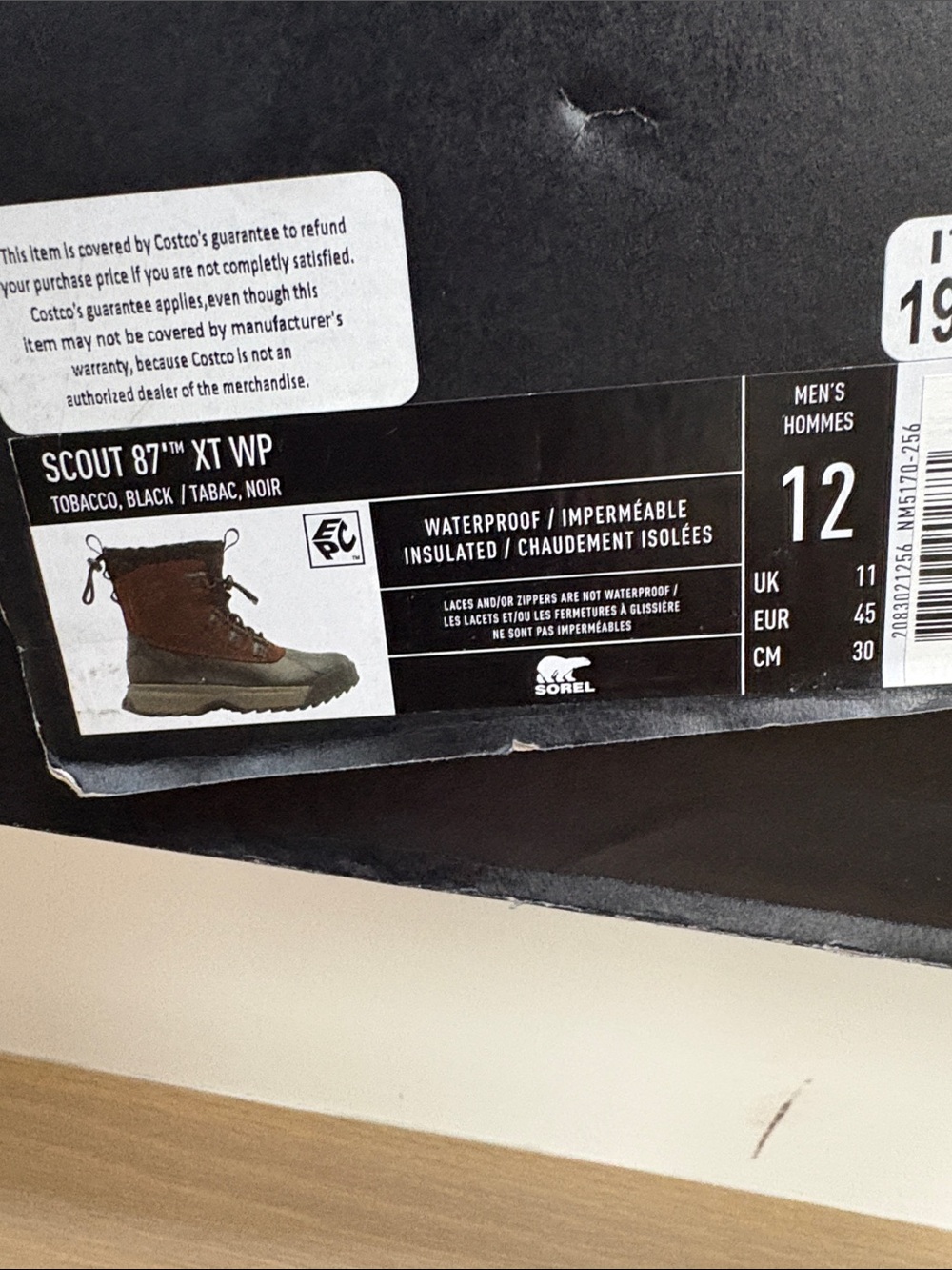 NWT/NIB Men’s Sorel Brown and Black Insulated Lace-Up Winter Boots - Picture 7 of 7